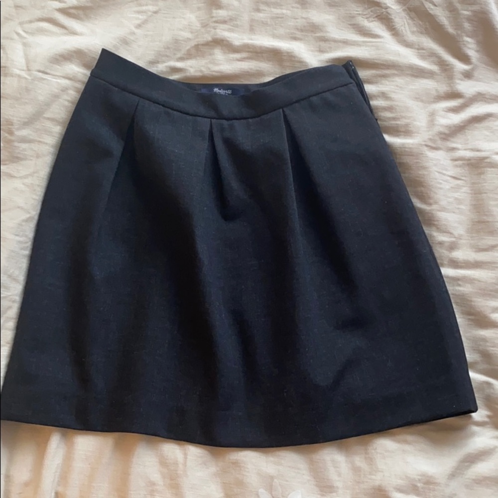 Madewell Size 0 Journal Pleated Skirt Dark Grey
